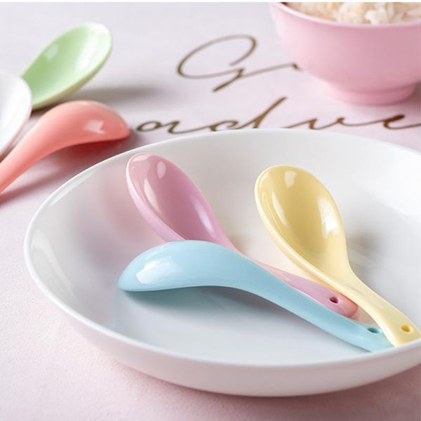 

spoons rhe nordic candy color spoon rice soup glaze dessert tableware