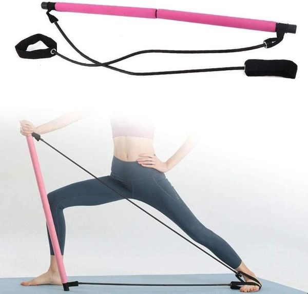 

resistance bands pilates bar kit yoga gym equipment elastic fitness training body crossfit rubber tube