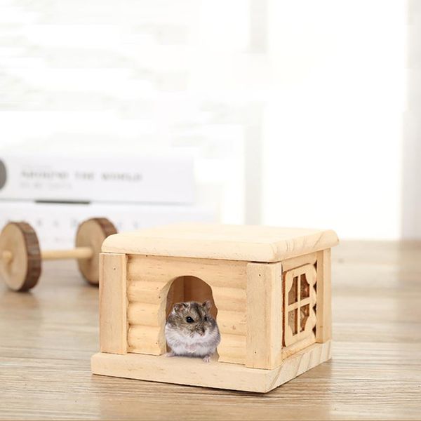 

small animal supplies durable wooden hamster nest house odorless non toxic hut and castle playground chew toy