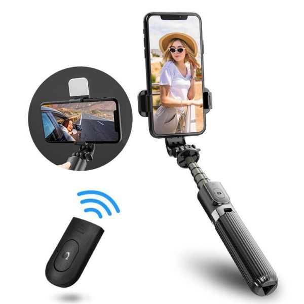 

selfie monopods bluetooth adjustable remote stick tripod for mobile phone with fill light live video cell stand