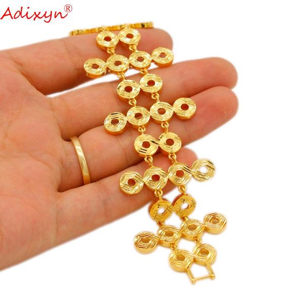 

link, chain adixyn 21cm / 3.7cm width bracelet for women men gold color/copper ethiopian jewelry african bangle arab wedding gifts n10146, Black