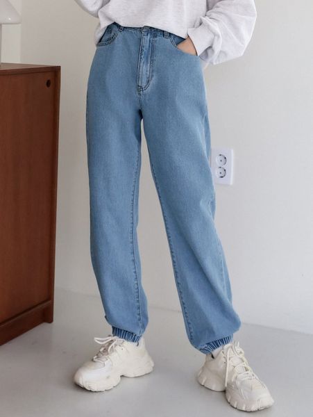 

dazy high waist slant pocket jeans d32d#, Blue