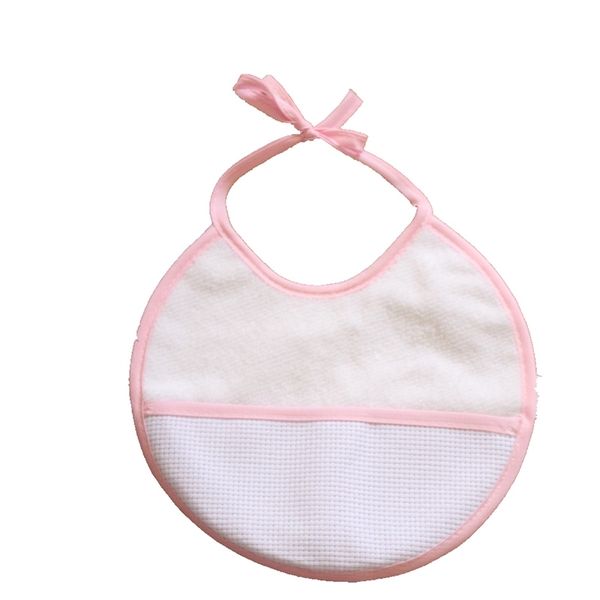 

12pcs/set yb0011pink baby waterproof bib infant saliva towels burp cloths cross stitch bib 211117