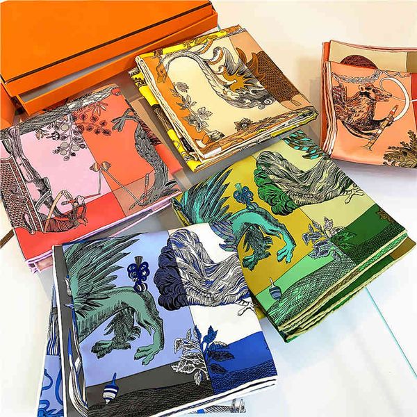

luxury brand twill silk large scarf women handmade curling horse rider animal female twill square shawl fashionbelt squarescarve, Blue;gray