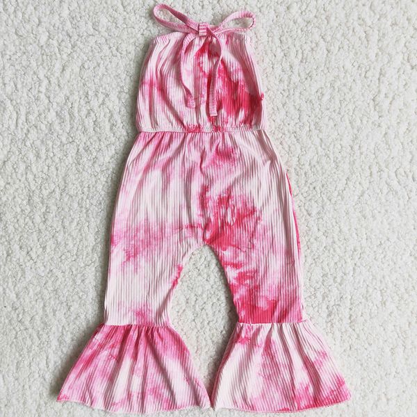 

rts wholesale kids designer clothes sets girls jumpsuit summer toddler baby girl romper boutique clothing set fashion sleeveless bell bottom, White