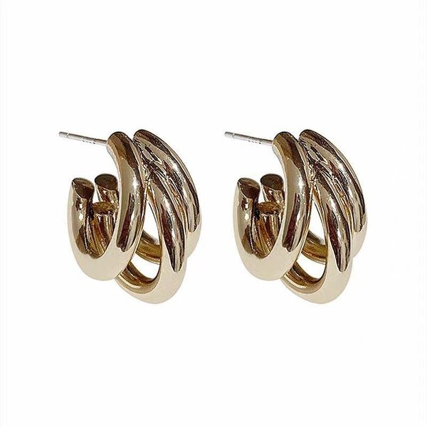 

hoop & huggie c earrings for women gifts fashion jewelry pearl letter brand quality women's ornaments, Golden;silver