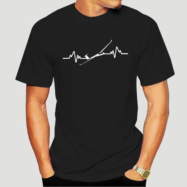 

glider pilot heartbeat flying t-shirt-24d men's t-shirts, White;black