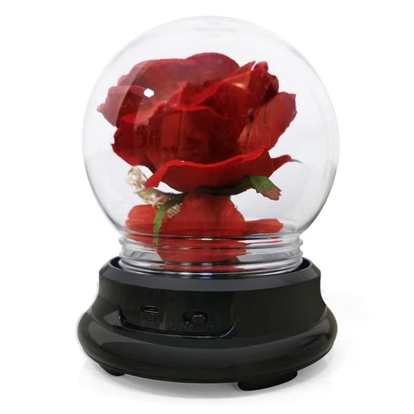 

dried rose in glass dome with led light strip usb artificial flower display ornament gift for lover 5v pl candles