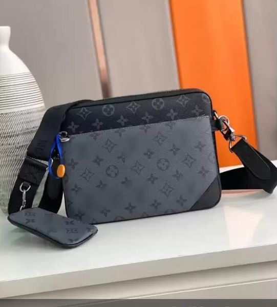 

gglvlouisvittonyslvutton 2022 new handbags men leather trio messenger bags luxury shoulder bag make up bag des, Red;black