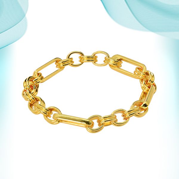 

women popular romantic interlocking shape ins cool style charm bracelet trendy exquisite accessories personalized paired bracelets for coupl, Golden;silver