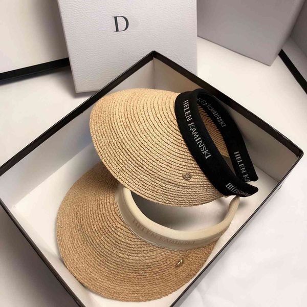 

thin lafite woven hollow cap for women's designer letter hairpin cap with no in summer, Blue;gray