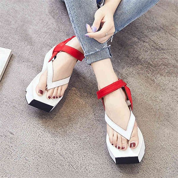 

dress shoes summer women casual sandals female 6cm platform creepers flip flops flat beach woman gladiator wedges plus size nzcr, Black