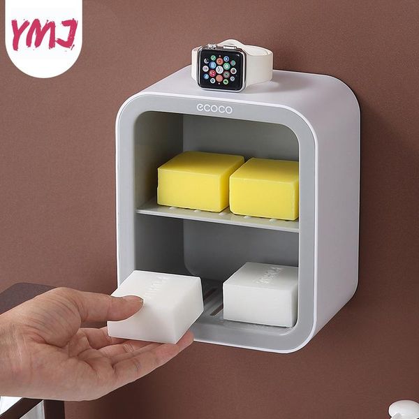

bathroom storage & organization 1pc double layer soap dishes tray drainable holder rack plate box container portable dish
