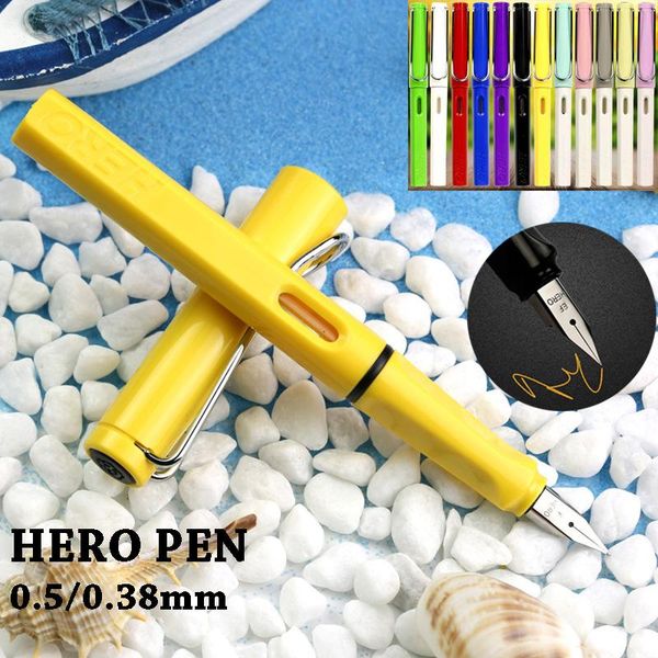 

fountain pens hero luxury 0.5/0.38mm ink caligraphy pen stainless steel nib student teacher stationery office business supplies gift