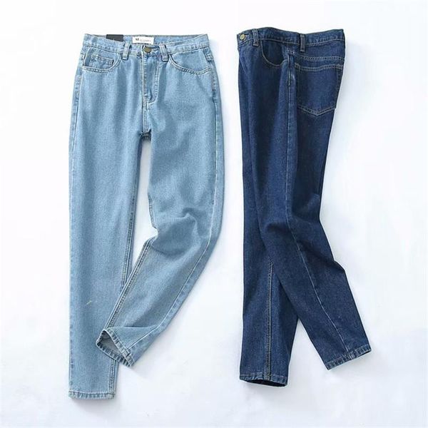 

classic style women`s high waist washed light blue true denim pants boyfriend jean femme for women jeans women's