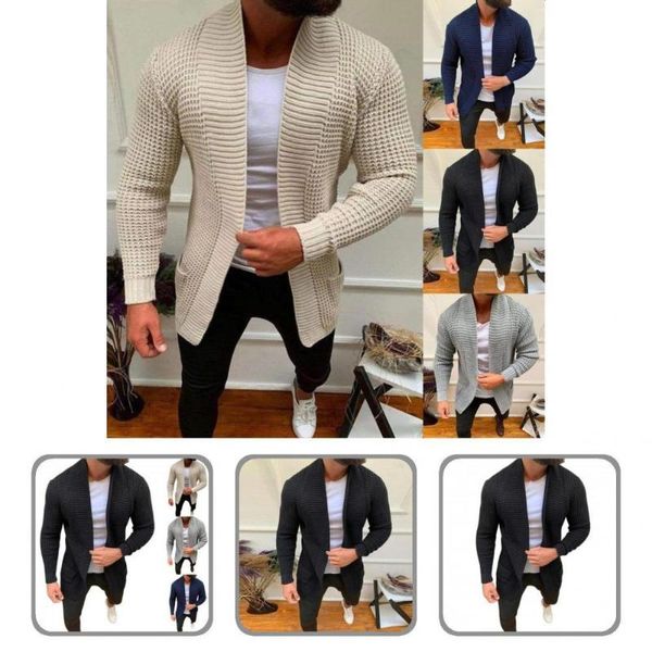 

men's sweaters outwear casual pure color striped sweater autumn winter coat solid for party, White;black