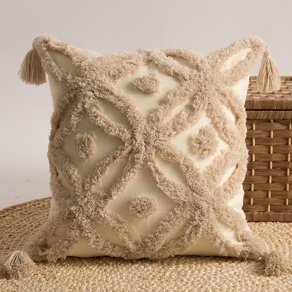 

pcs tufted pillow case cotton 45*45cm soft decorative square throw cushion covers luxury pillowcases cushion/decorative