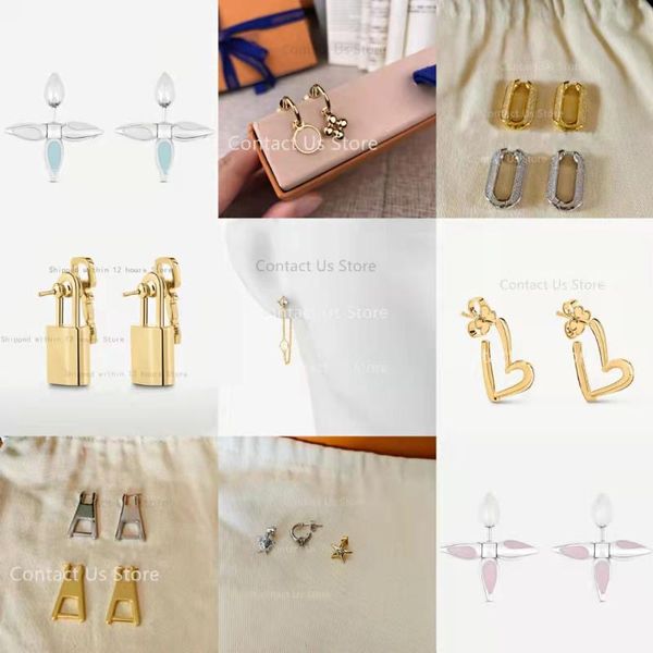 

chains factory direct sale low price 1:1 charming luxury earrings accessories four-leaf clover gifts for men and women, Silver