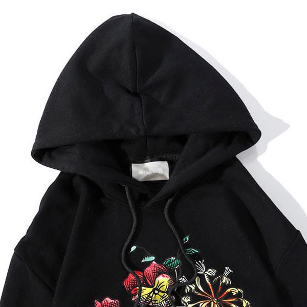 

mens hoodies womens fashion designer hoodies floral printing letter sweatshirts hip hop male female pullover m-xxl, Black