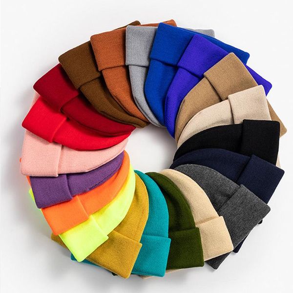 

outdoor hats men's and women's knitted hat autumn winter beanie college style warm solid color embroidered windproof, Black;white