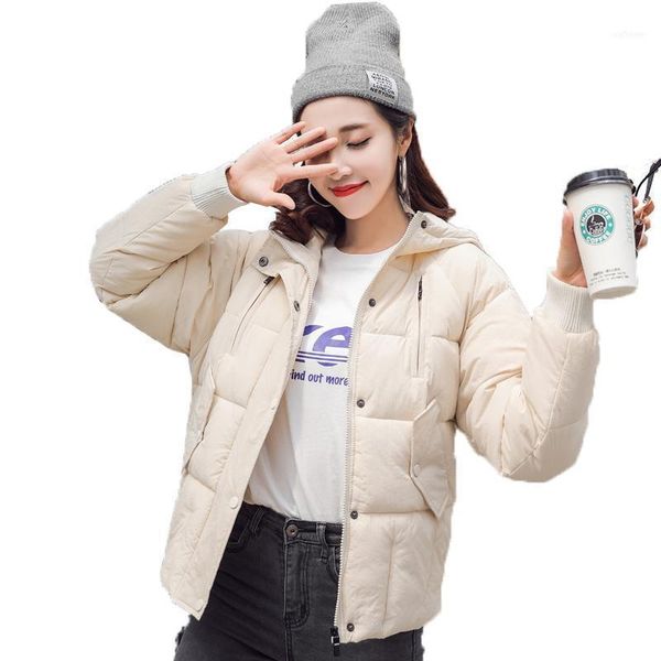

winter jacket women plus size womens parkas thicken outerwear solid hooded coats short female slim cotton padded basic 1, Black