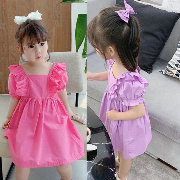 

girl dress kids babyÂ clothes 2022 sweet spring summerÂ toddler beachÂ partyÂ outfitsÂ teenagers uniform dressesÂ cotton children clot, Red;yellow