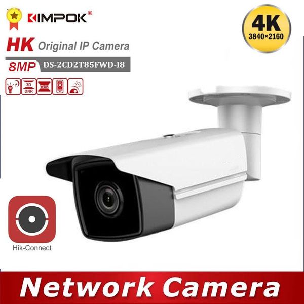 

original hik 8mp poe ip camera ds-2cd2t85fwd-i8 with array led long ir distance 80m for outdoor use waterprof ipc cam cameras