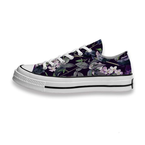 

custom printed shoes purple flowers blooming sneakers low mens womens skateboard sport footwear diy trainers canvas casual shoe