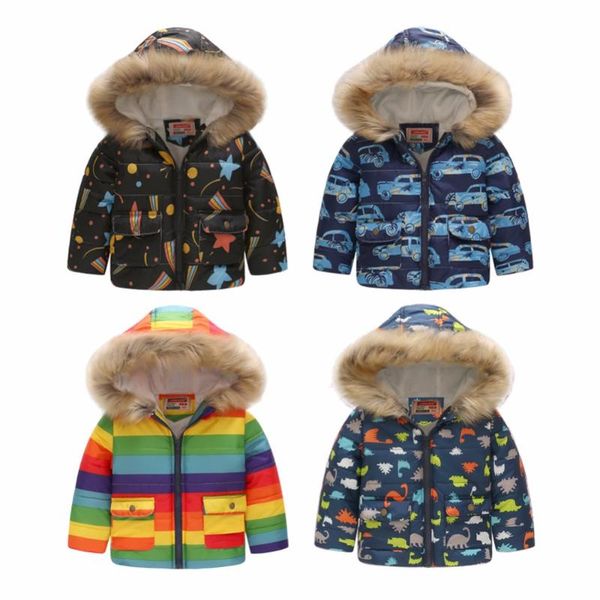 

coat 2021 autumn winter kids boys outerwear hooded thick wadded jacket parkas child clothing girls clothes, Blue;gray