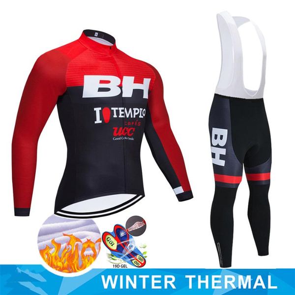 

racing sets bh cycling jersey long sleeve set women men winter clothing fashion road bike warm shirt thermal fleece, Black;blue