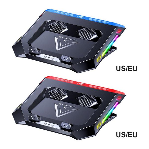 

lapcooling pads adjustable rgb pad gaming stand x500 riser with 2 quiet turbo fans for notebook computer accessories