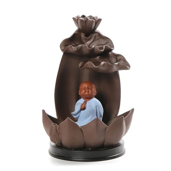 

fragrance lamps traditional classic waterfall smoke incense burner chinese cultural cute buddha lotus backflow home decor