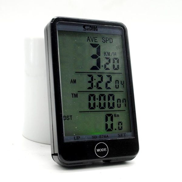 

bike computers water-resistant multifunction wired cycling bicycle computer odometer speedometer button lcd backlight backlit