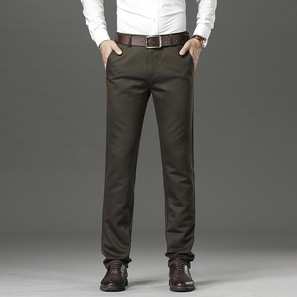

men's pants business casual classic fitted straight trousers 2021 autumn and winter black coffee khaki blue