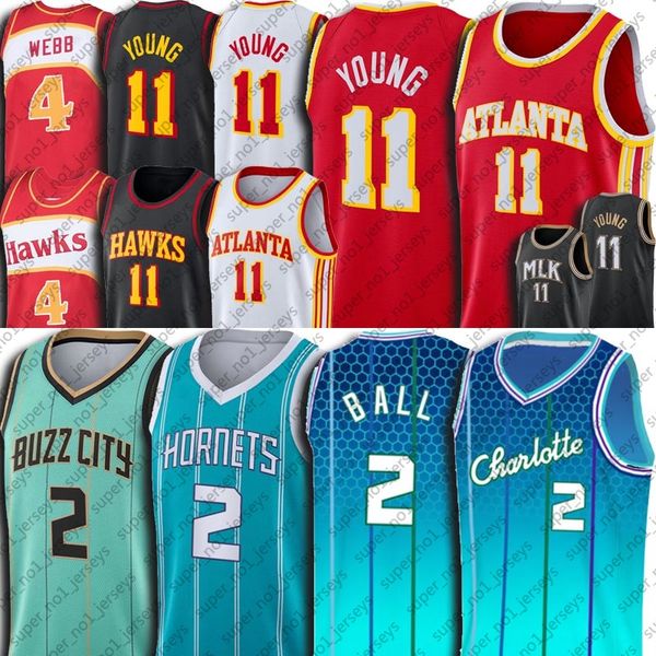 

lamelo 2 ball trae 11 young jersey basketball gordon 20 hayward throwback spud 4 webb jerseys 75th anniversary charlottehornetsatlantahaw, Black;red