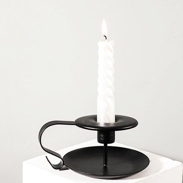 

candle holders 2pcs european style white painted iron base christmas gift candelabros dining home decoration hk3