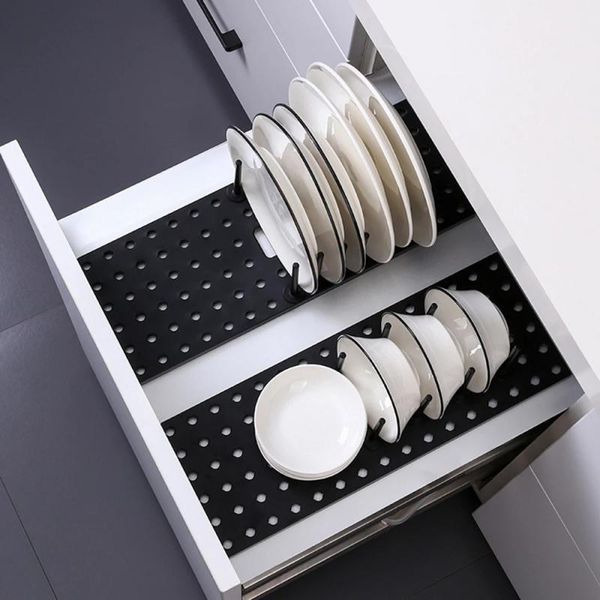 

kitchen storage & organization shelf organizer dish plate drying rack bowl pot lid holder adjustable