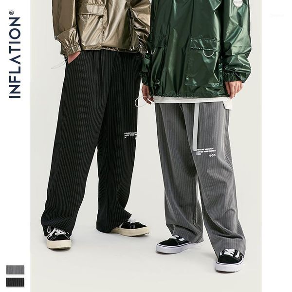 

men's pants inflation 2021 men autumn fashion casual suit streetwear loose fit male elastic straight 93413w, Black