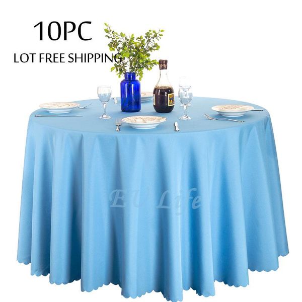 

table cloth 10pc/lot wedding for marriage birthday party el decor solid color round white linen dining covers
