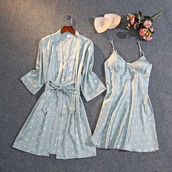 

women's sleepwear summer women robe & gown set nightwear pink sling lingerie intimate dress bathrobe sweet home party daily comfortable, Black;red