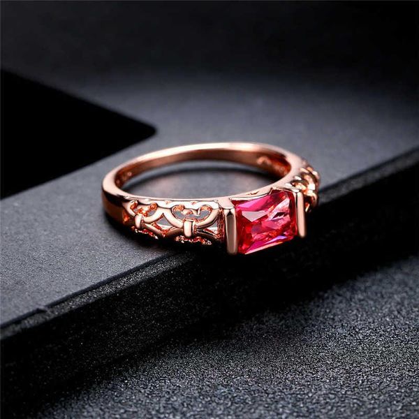 

cluster rings fashion princess cut white red color for women wedding ring engagement jewelry, Golden;silver
