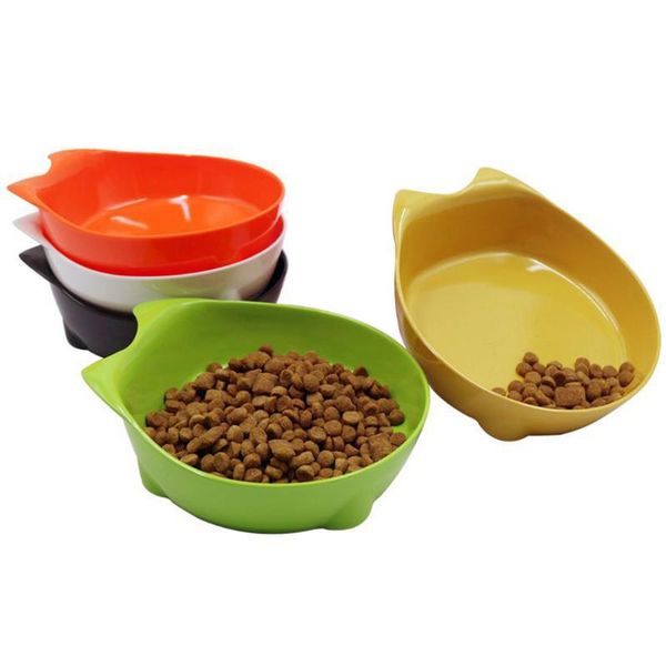 

pet cat bowls water dishes shallow wide fatigue stress relief creative cute kawaii design feeder drop & feeders