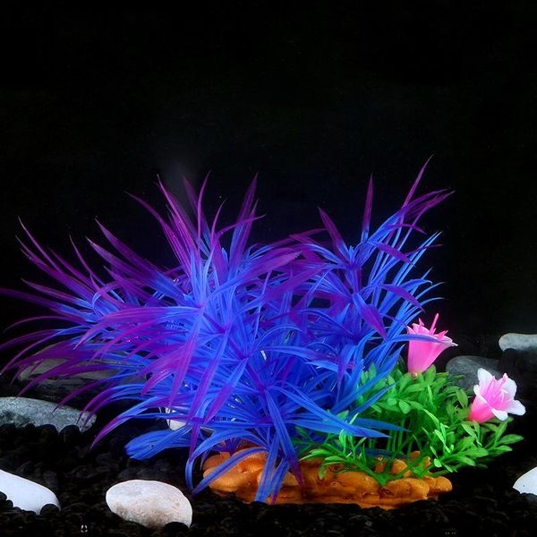 

2pcs aquarium artificial colourful grass plants plant fish tank decoration accessories moss ball landscape decor background decorations