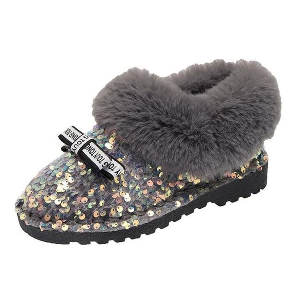 

boots furry shoes womens winter thick-soled fashion warm women's plus velvet flat-bottomed casual snow women riding, Black