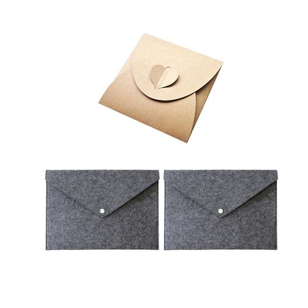 

50pcs retro love kraft cd dvd sleeves paper envelopes with heart button & 2 pcs a3 a4 friendly simple document bag gift wrap