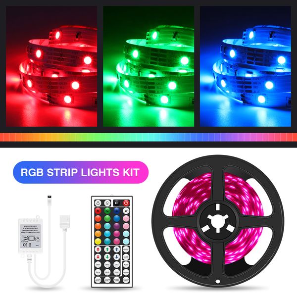 

5m/10m/15m/20m/25m/30m rgb led strip light 5050 ribbon led tape with ir 44key controller for home christmas lights