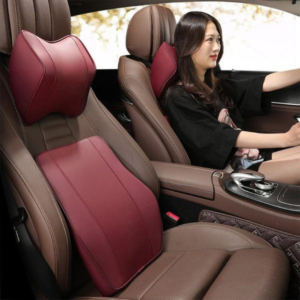 

seat cushions car headrest pillow neck memory lumbar support cotton breathable auto rest cushion soft foam