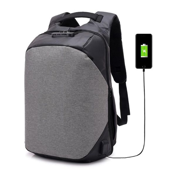 

anti-theft men lapnotebook backpack headphone usb port school travel bag h05d