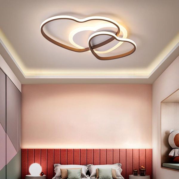 

ceiling lights bedroom led light simple modern warm home heart-shaped children's room lighting acrylic restaurant den lamp