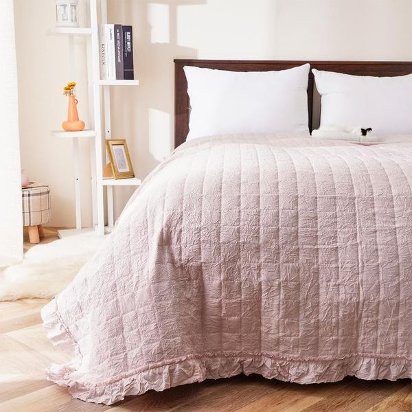 

comforters & sets lightweight quilted quilt thin solid color comforter soft bedspreads air condition blanket bed cover for adults